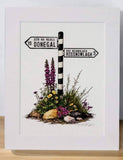 Traditional Irish Road signs Print Gift Personalised Gift