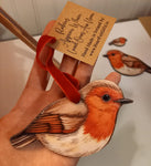 Wooden Robin Shaped Gift Decoration