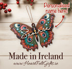 10cm personalised wooden butterfly decoration