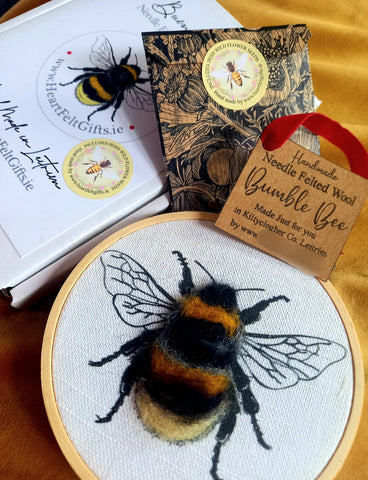 Hand made felt bumble bee and wildflower seeds