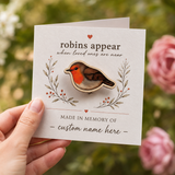 Personalised Memorial Robin Brooch Gift Box